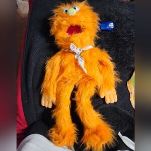 Orange Furry Puppet with Bandana